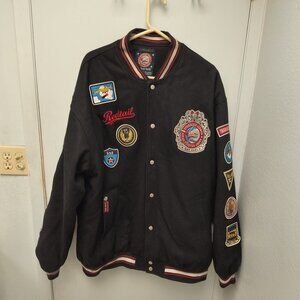 Tuskegee Airmen 332nd Fighter Redtail Bomber Jacket Mens 3XL Black BigBoy + Cap